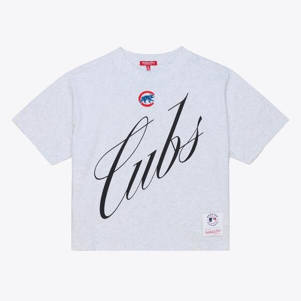 ミッチェルネス レディース トップス Tシャツ クロップド Womens Mitchell Ness Heather Gray Chicago Cubscript Cropped Boxy TShirt Heather Gray グレー 12,735円