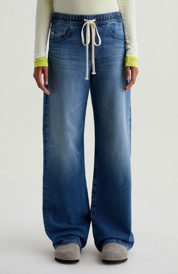 エージー レディース ボトムス デニムパンツ ワイドレッグ ローライズ ジーンズ AG Adria Drawstring Low Rise Wide Leg Jeans Copenhagen