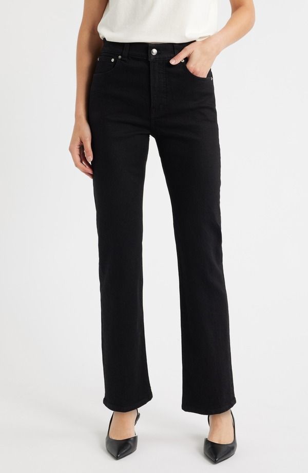 メイドウェル レディース ボトムス デニムパンツ ストレート ジーンズ Madewellongline Straight Leg Jeans Black Frost ブラック