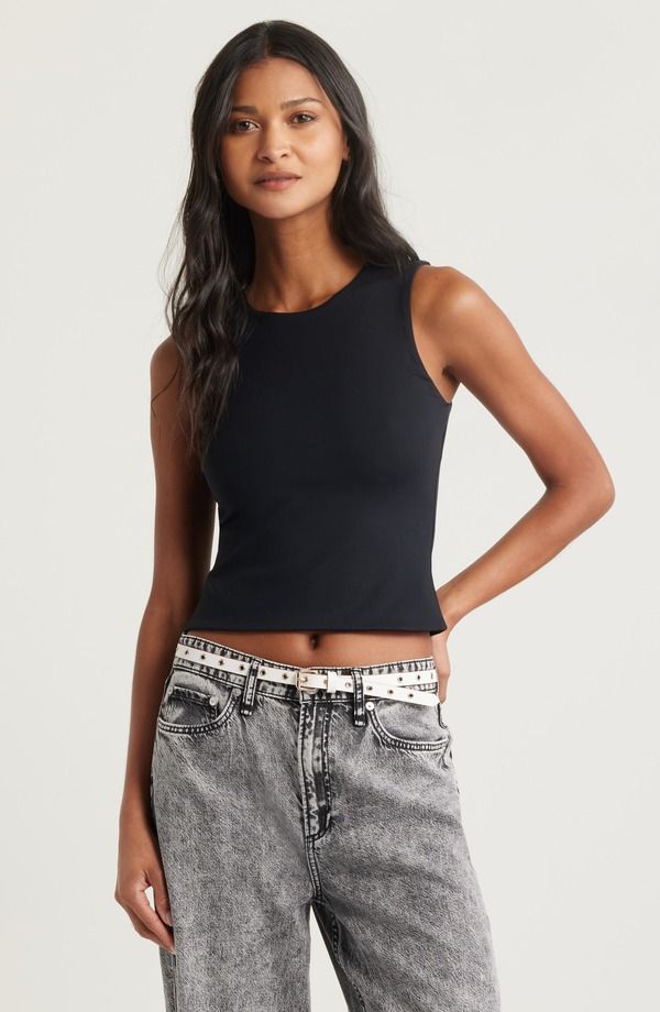 オープンエディット レディース トップス シャツ クルーネック Open Edit Smooth Edit Crewneck Tank Black ブラック 10,205円