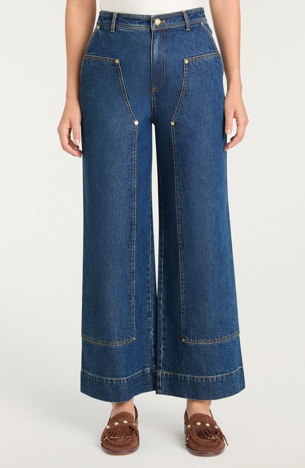 サンク セプト レディース ボトムス デニムパンツ ワイドレッグ ジーンズ Cinq Sept Ryker Wide Leg Jeans Tide