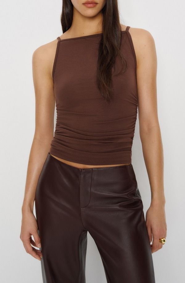 リフォーメーション レディース トップス シャツ ニット Reformationeva Stretch Knit Camisole Cafe