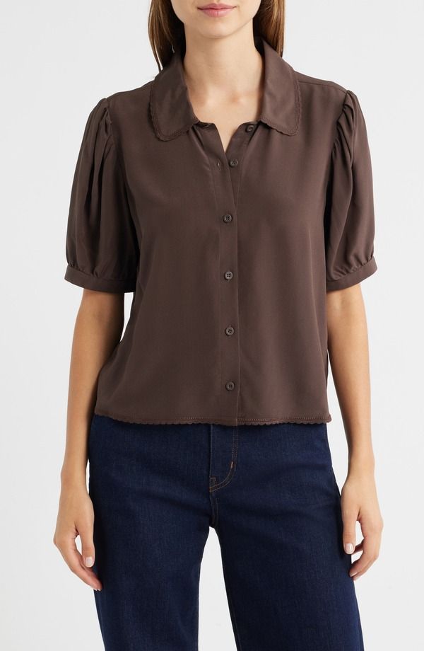 フレーム レディース トップス シャツ シルク FRAME The Prim Silk Shirt Coffee コーヒー