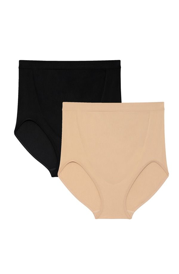 マザーフッドマタニティー レディース アンダーウェア パンツ MOTHERHOOD MATERNITY Motherhood Womens Maternity Seamless OvertheBumpanty 2Pack Black And Oat ブラック