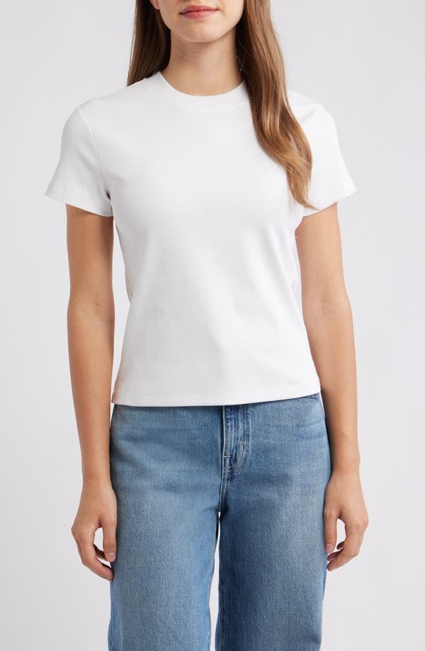 マーヴィ ジーンズ レディース トップス Tシャツ スリムフィット コットン Mavi Jeanslim Fit Stretch Cotton TShirt White ホワイト