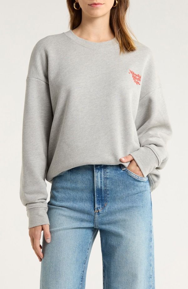 フェイバリット ドーター レディース アウター パーカー・スウェット クルーネック シャツ Favorite Daughter x Nobody Wants This Crewneck Sweatshirt Heather Grey グレー