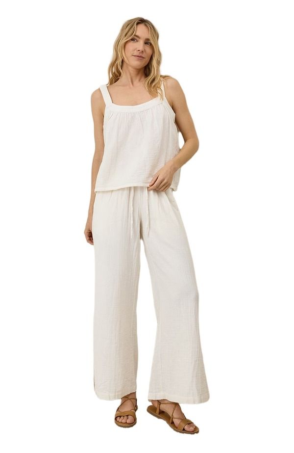 パクト レディース トップス シャツ コットン Pact Organicotton Double Gauze Square Neck Cami Sea Salt
