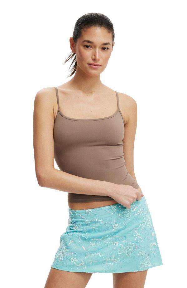 コットンオン レディース トップス シャツ Cotton Womens Hold Me Cami Washed Mocha モカ