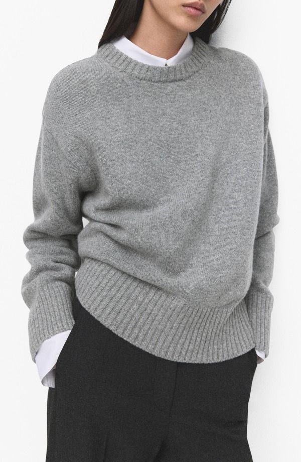 マンゴ レディース アウター パーカー・スウェット ウール セーター MANGO Wool Blend Sweater Medium Heather Grey グレー