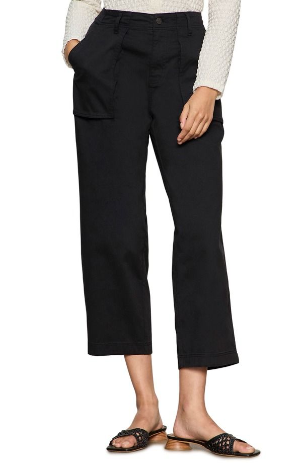 サンクチュアリー レディース ボトムス レギンストレート パンツ コットン Sanctuary Rangerelaxed Straight Leg Stretch Cotton Cropants Black ブラック
