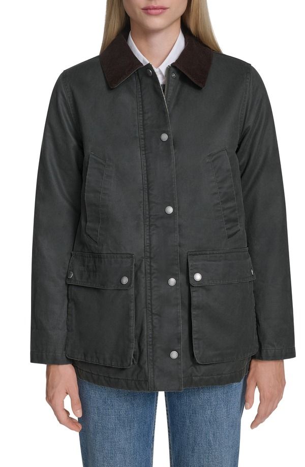 コールハーン レディース アウター ジャケット・ブルゾン コート Cole Haan Coated Hunter Jacket Army Green グリーン
