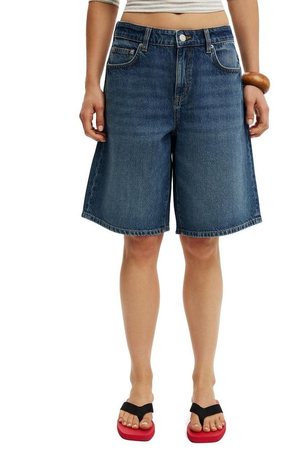 コットンオン レディース ボトムス デニムパンツ Cotton Womens Baggy Denim Short Scorpio Blue ブルー