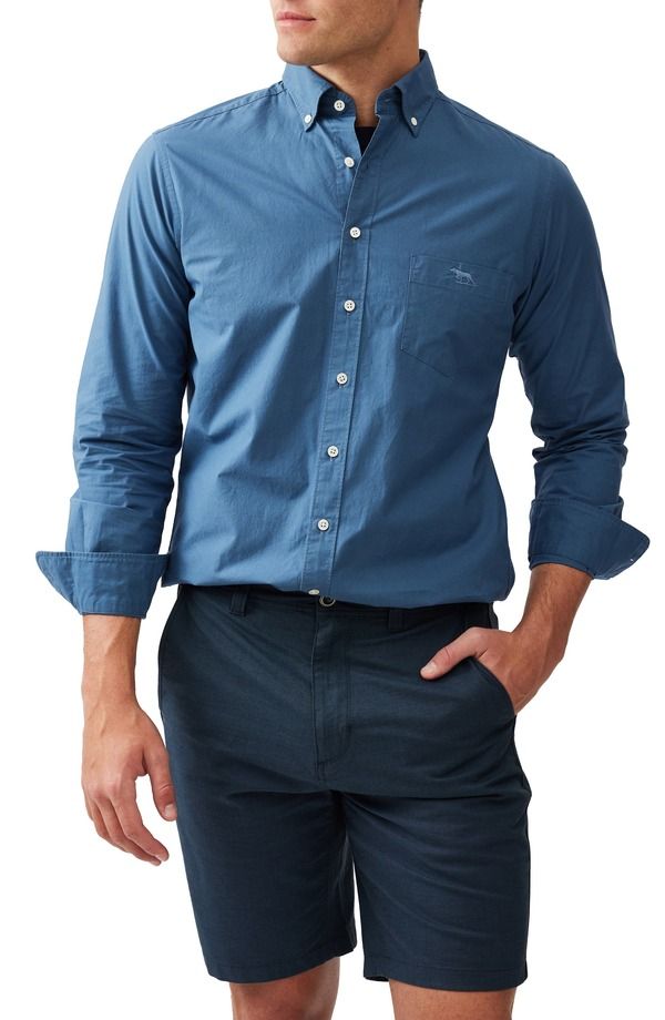 ロッドアンドグン メンズ トップス シャツ コットン ダウン Rodd Gunn Hendrick Cotton ButtonDown Shirt Bluejay