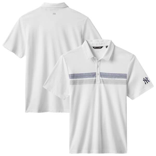トラビスマヒュー メンズ トップス シャツ Mens TravisMathewhite New York Yankees Top RecruitriBlend Polo White ホワイト