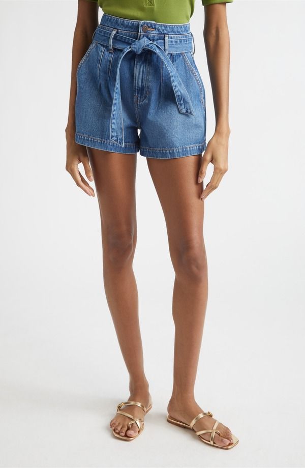 ヴェロニカ ベアード レディース ボトムス デニムパンツ ショートパンツ Veronica Beard Jaylen Tie Waist Denim Shortserendipity デニム
