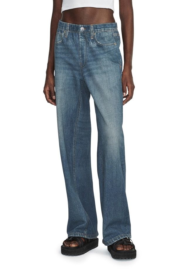 ラグアンドボーン レディース ボトムス デニムパンツ ワイドレッグ パイル コットン ジーンズ rag bone rb Miramar Wide Leg Cotton Terry Sweatpant Jeans Lenox