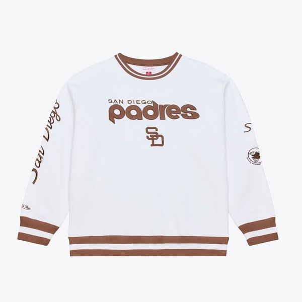 ミッチェルネス メンズ アウター パーカー・スウェット シャツ フリース Mens Mitchell Ness White San Diego Padres Arctic Fleece Sweatshirt White ホワイト