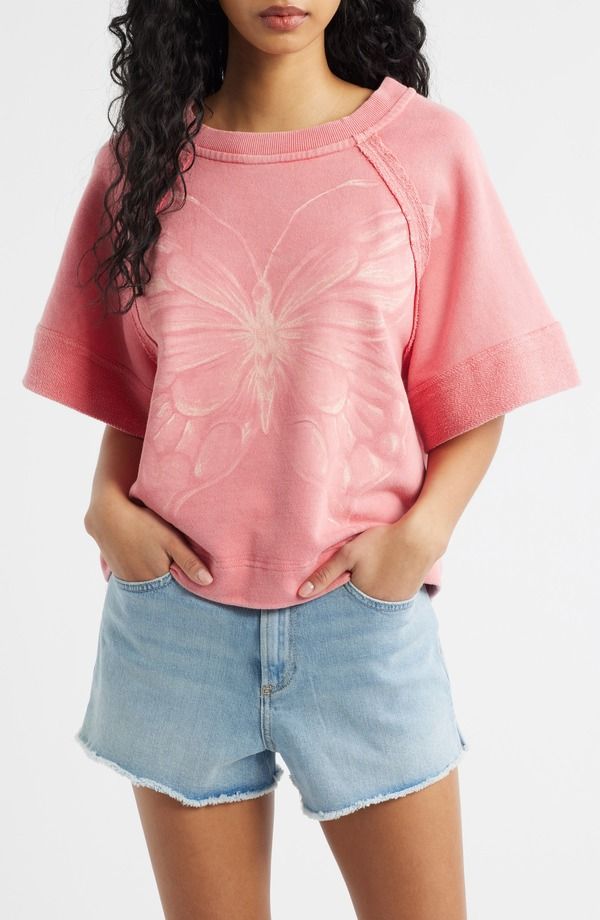 フリーピープル レディース トップス シャツ プリント グラフィック Free People Dahlia Butterfly Graphic Printop Vintage Rosey Combo