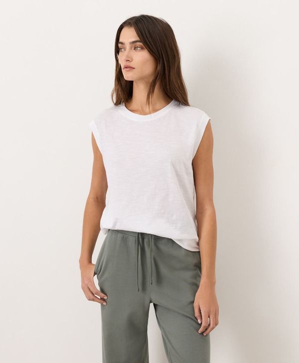 パクト レディース トップス Tシャツ コットン Pact Organicotton Featherweight Slub Relaxed Muscle Tee White ホワイト