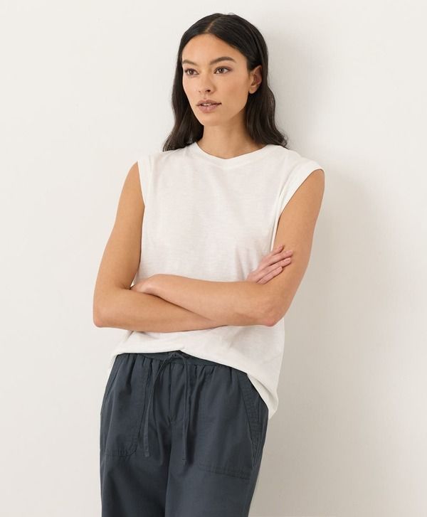 パクト レディース トップス Tシャツ コットン Pact Organicotton Featherweight Slub Relaxed Muscle Tee Cream クリーム 8,626円