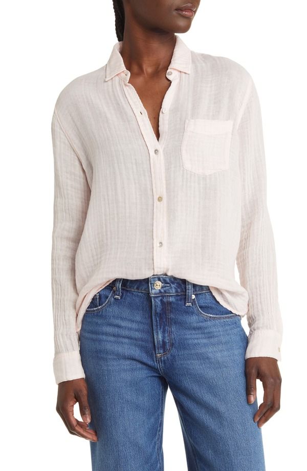 レイルズ レディース トップス シャツ コットン Rails Ellis Cotton Gauze ButtonUp Shirt Petal