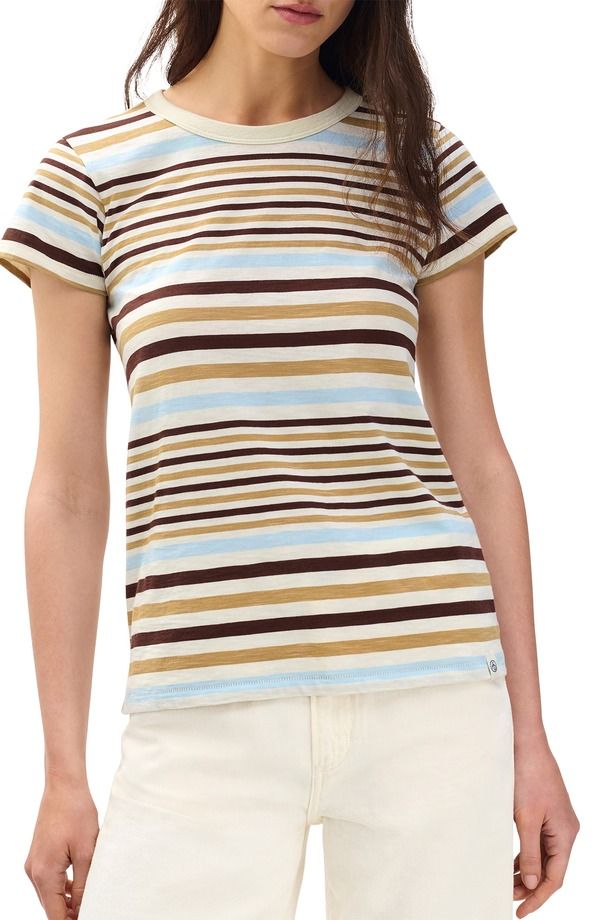 ラグアンドボーン レディース トップス Tシャツ rag bone The Slub Stripe TShirt Ivory Multi アイボリー
