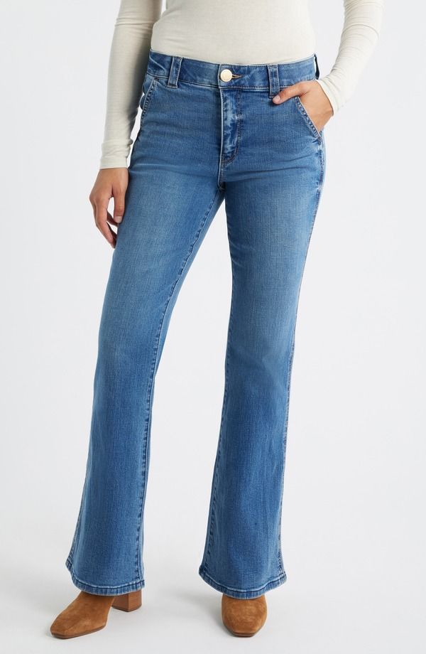 ウィットウィズダム レディース ボトムス デニムパンツ ジーンズ Wit Wisdom Skyrise Flare Jeans Mid Blue ブルー