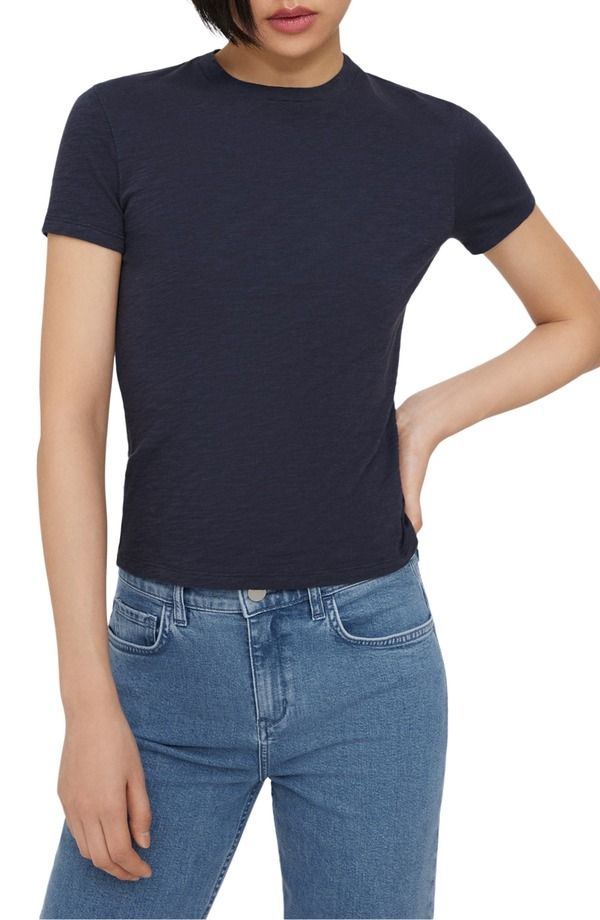 セオリー レディース トップス Tシャツ コットン Theory 2 Nebulous Organicotton Tiny Tee Nocturne Navy ネイビー