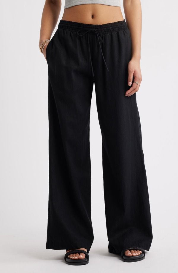 ビーピー レディース ボトムス レギンス パンツ リネン BP Linen Blend Beach Pants Black ブラック
