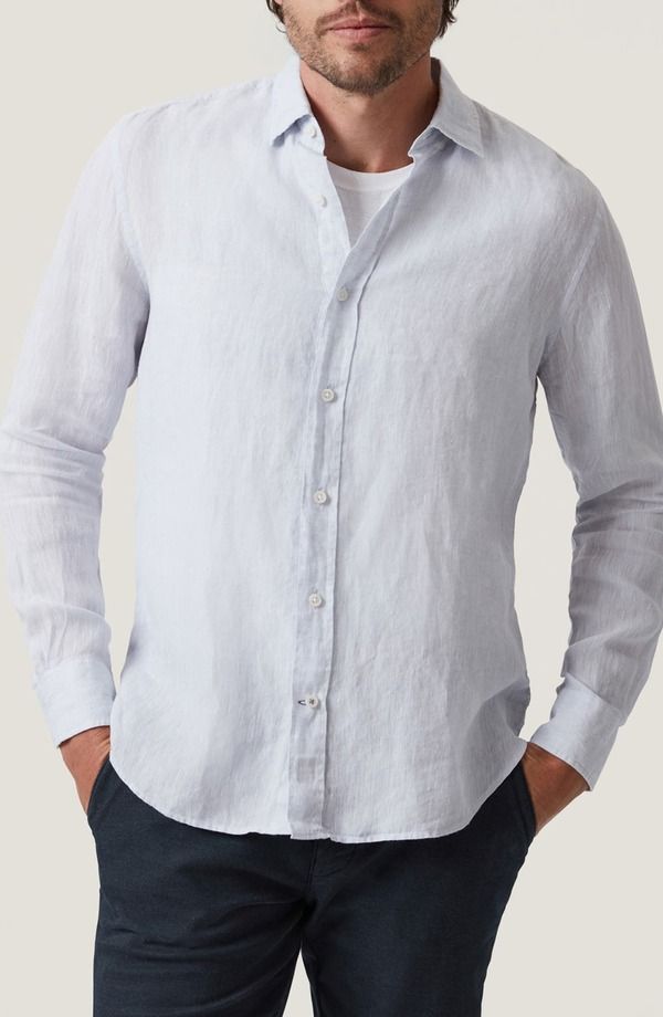 ３４ヘリテージ メンズ トップス シャツ レギュラーフィット リネン 34 Heritage Regular Fit Linen Chambray ButtonUp Shirt Chalk チョーク