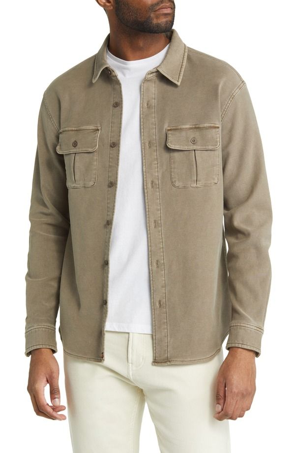 ノーマルブランド メンズ アウター ジャケット・ブルゾン パイル シャツ The Normal Brand Tailored Terry Shirt Jacketaupe トープ
