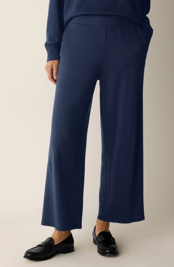 エイリーンフィッシャー レディース ボトムス レギンス ワイドレッグ パンツ パイル コットン Eileen Fisher Wide Leg Organicotton Terry Pants Ink