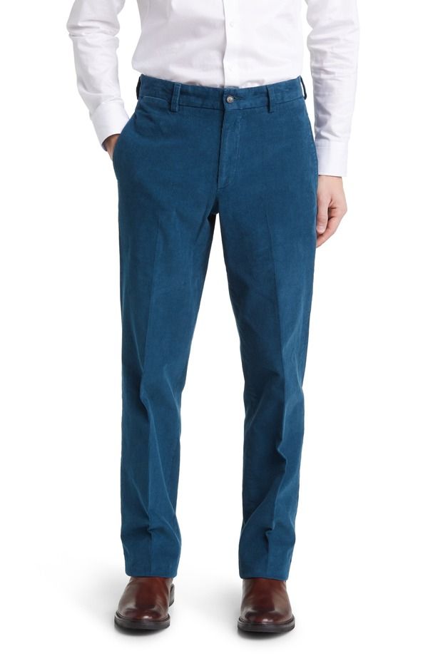 ベール メンズ ボトムス カジュアルパンツ コーデュロイ Berle Charleston Flat Front Corduroy Dress Pants Petrol