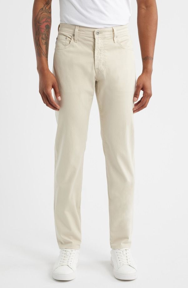エージー メンズ ボトムス カジュアルパンツ Tシャツ AG Tellistretch Sateen Modern Slim Pants Natural Ivory アイボリー