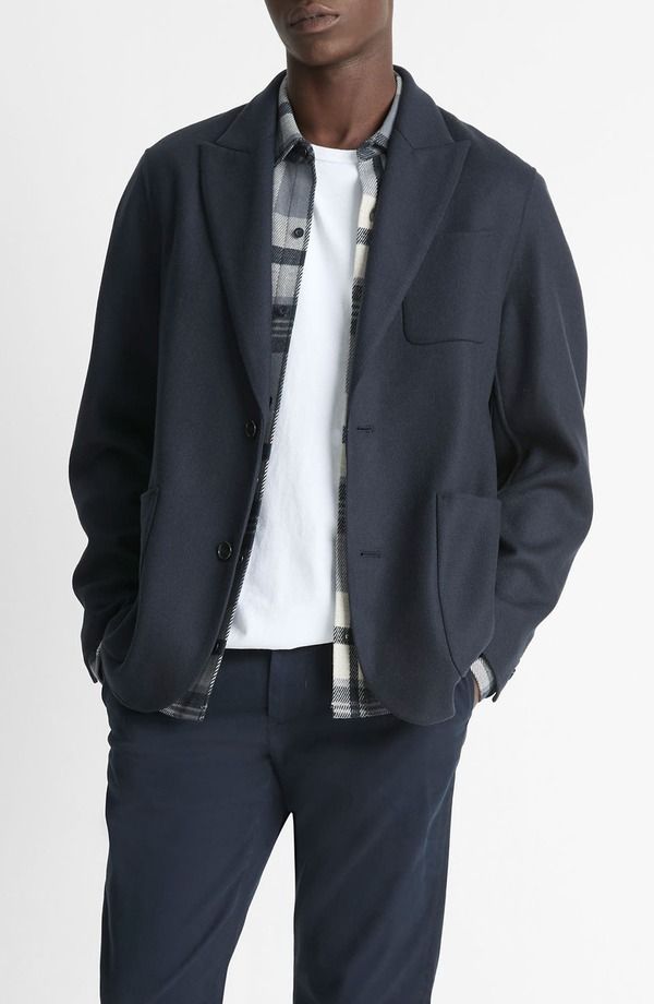 ヴィンス メンズ アウター ジャケット・ブルゾン ウール コート Vince Splittable Wool Blend Sport Coat Coastal