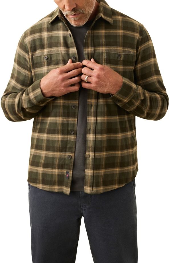 ファレティ メンズ トップス シャツ Faherty Heirloom Portuguese Flannel Shirt Garret Verde Plaid チェック
