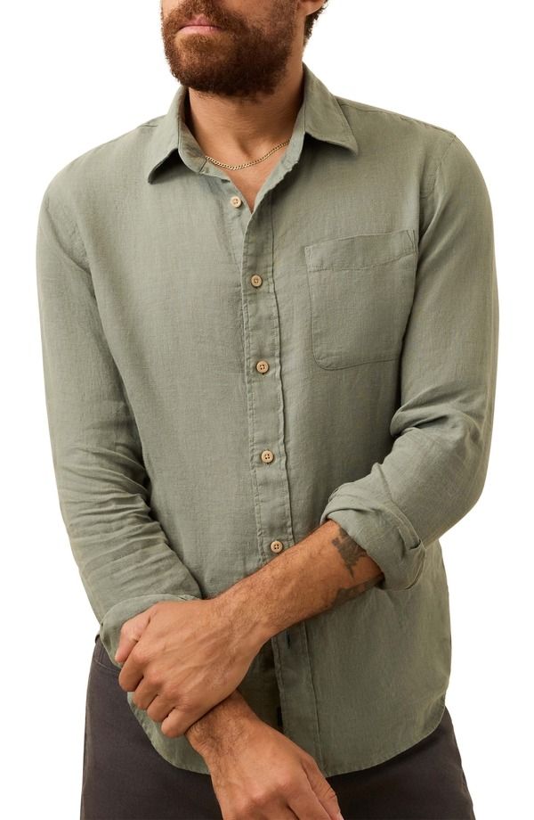 ファレティ メンズ トップス シャツ リネン Faherty Laguna Linen ButtonUp Shirt Valley Sage セージ