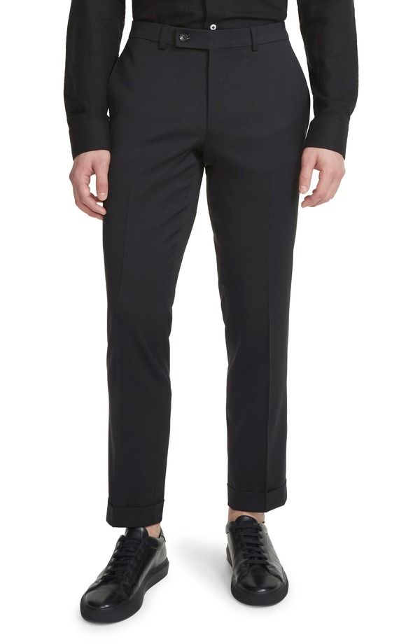 ジャックビクター メンズ ボトムス カジュアルパンツ ウール Jack Victor Payne Flat Front Wool Trousers Black ブラック