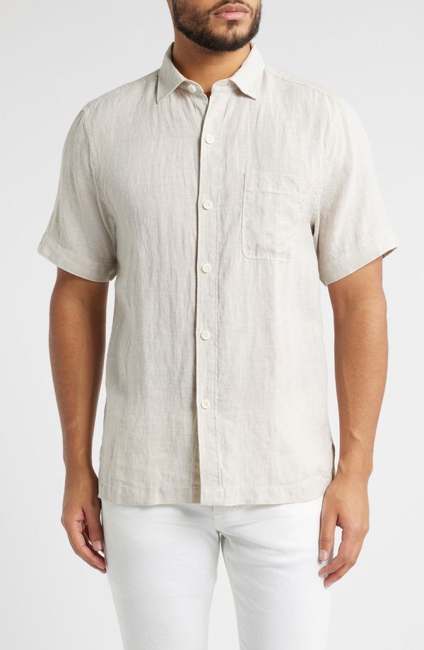 トッミーバハマ メンズ トップス シャツ リネン Tommy Bahama Paradise Breezer Short Sleeve Linen ButtonUp Shirt Natural