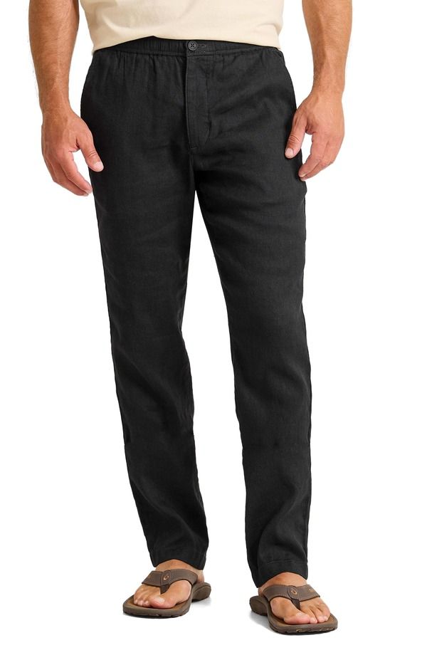 トッミーバハマ メンズ ボトムス カジュアルパンツ コットン リネン Tommy Bahama Beach Coastretch Linen Cotton Pants Black ブラック