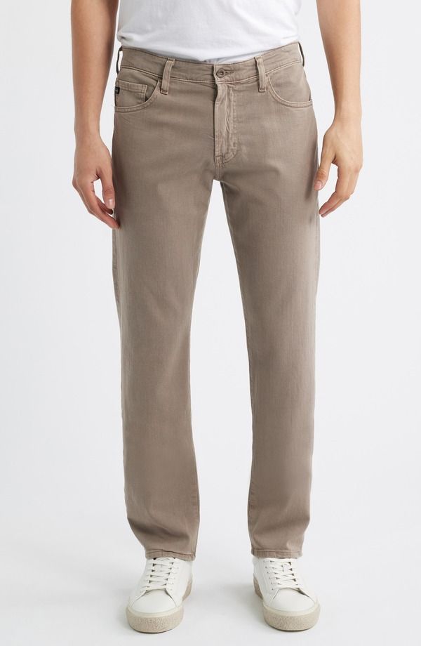 エージー メンズ ボトムス カジュアルパンツ ストレート コットン リネン ジーンズ AG Everett Slim Straight Leg Cotton Linen Blend Jeansulfur Amber Dust アンバー