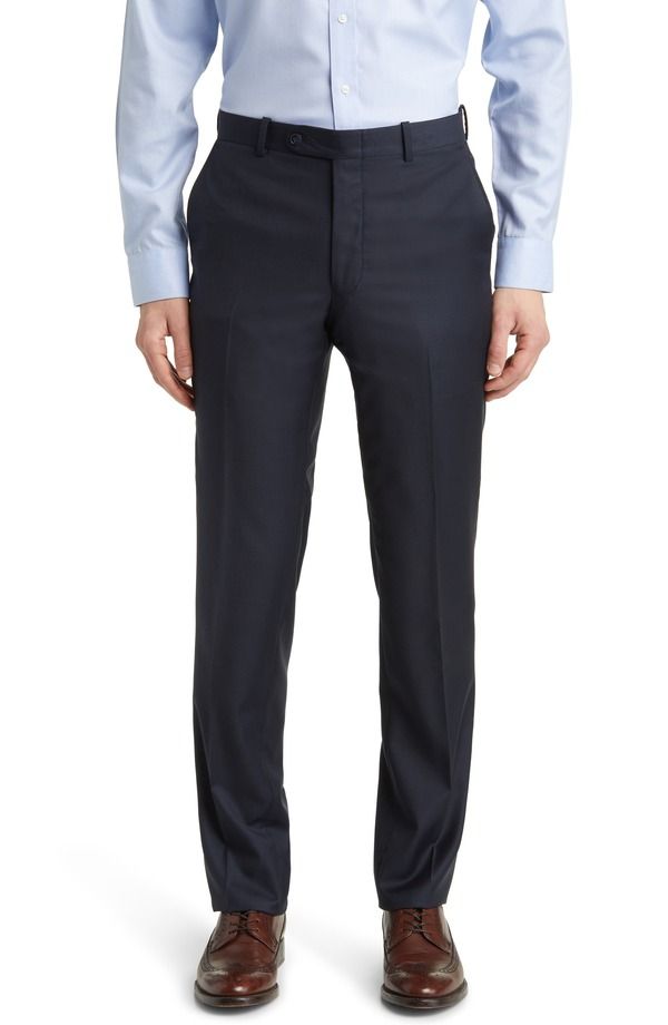 ピーター・ミラー メンズ ボトムス カジュアルパンツ ウール Peter Millar Harker Flat Front Wool Dress Pants Navy ネイビー