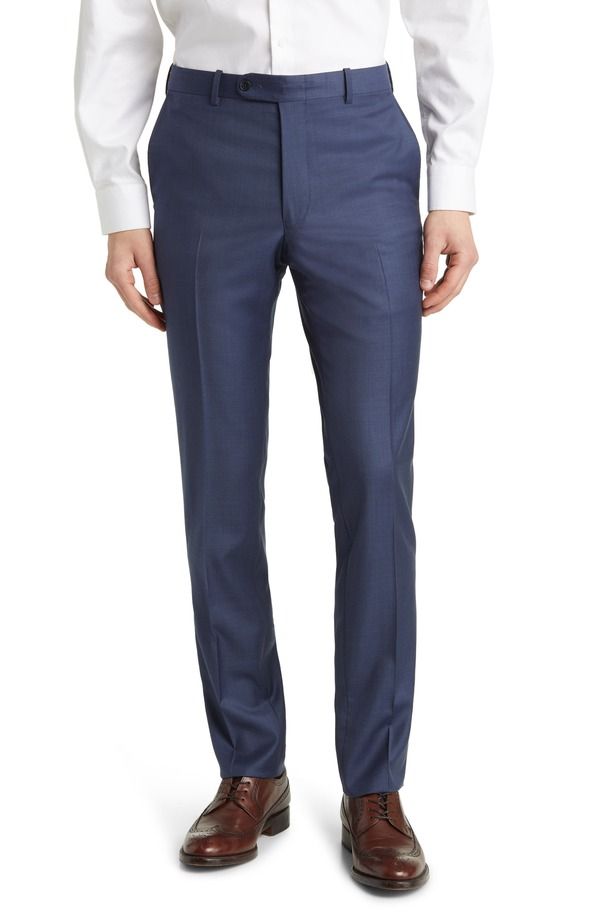 ピーター・ミラー メンズ ボトムス カジュアルパンツ ウール Peter Millar Harker Flat Front Wool Dress Pants Blue ブルー