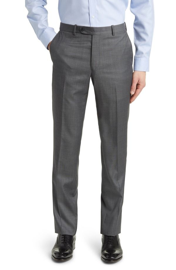 ピーター・ミラー メンズ ボトムス カジュアルパンツ ウール Peter Millar Harker Flat Front Wool Dress Pants Charcoal チャコール