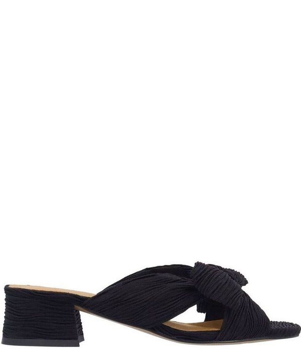 ジェイレニー レディース シューズ サンダル プリーツ サテン J Renee Paladino Pleated Satin Bow Knot Slide Sandals Black ブラック
