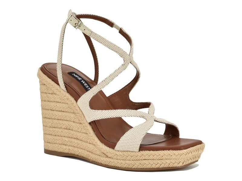 ナインウェスト レディース シューズ サンダル Nine WestAdrianespadrille Wedge Sandal Ivory アイボリー