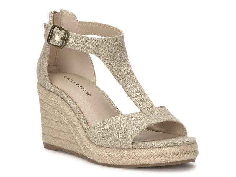 ラッキーブランド レディース シューズ サンダル Lucky BrandCylestespadrille Wedge Sandal TanGold Canvas タン