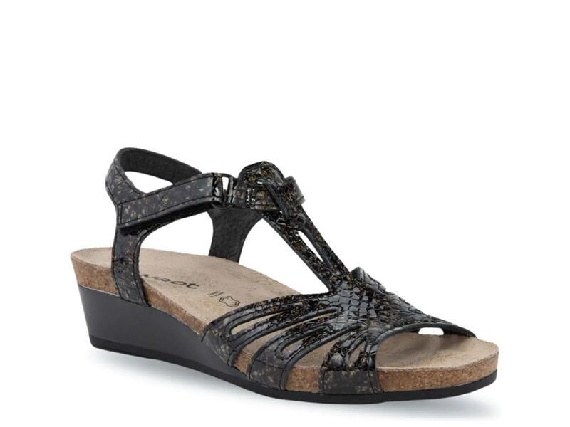 ナオト レディース シューズ サンダル NaotStarlet Wedge Sandal BlackBrown Snake Print ブラック