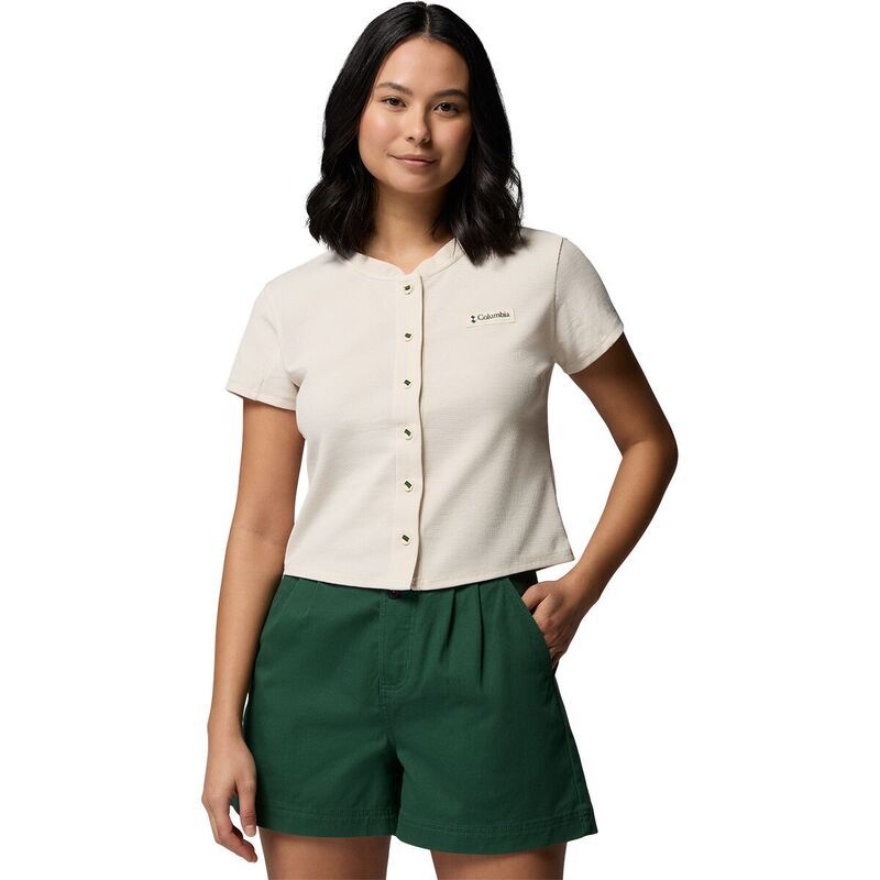コロンビア レディース トップス Tシャツ 半袖 ニット Columbiackerocknit ShortSleeve Shirt Womens Chalk チョーク