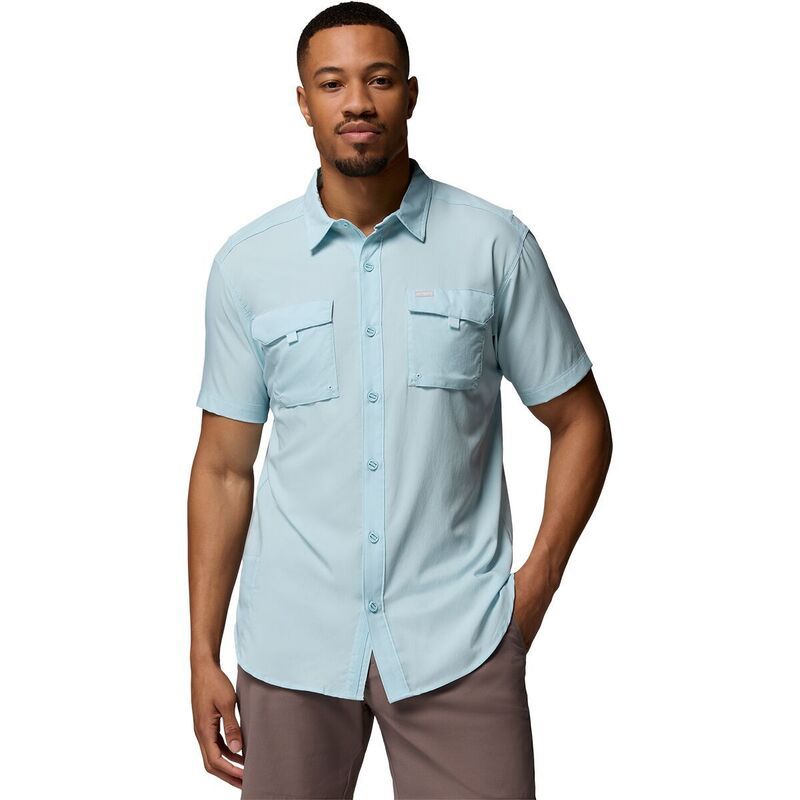 コロンビア メンズ トップス シャツ 半袖 Columbia Silveridge Utility II ShortSleeve Shirt Mens Marine Light シルバー